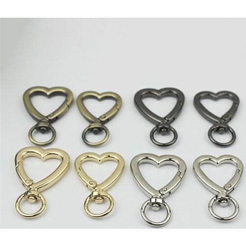 1pcs Metal Heart Shape Swivel Trigger Snap Hook Bag Charm Ornaments Clasps Spring Gate Clips DIY Leather Craft Bag Belt Strap