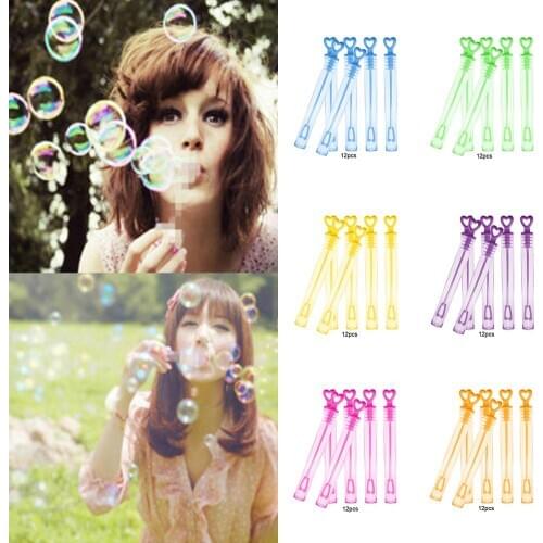 12Pcs Heart Empty Bubble Soap Bottles Maker Wedding Party Decorations Kids Toy Perfect for wedding birthday party decoration