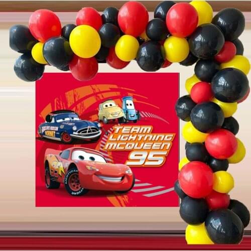 133Pcs/set Racing Car Birthday Party Balloons Black Yellow Red Ballons Arch Garland Racing Car Balloon for Baby Shower Decoratio