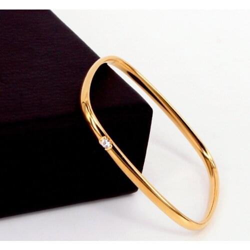 2021 New Arrival Stainless Steel Crystal Bangle Women Bracelets Luxury Brand Gold Plated Wedding Jewelry Free Shipping B71