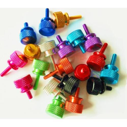 3Pcs M3x10mm Aluminum Alloy color screws hand knurling desktop computer case glass side panel DIY modified screw bolts