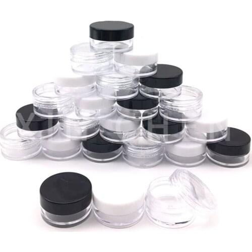 30pcs Empty Plastic Cosmetic Makeup Jar Pots Transparent Sample Bottles Eyeshadow Cream Lip Balm Container 2g 3g 5g 10g 15g 20g