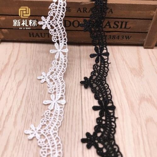 30yards 2.8cm Water Soluble Lace Trim Embroidered Lace Ribbon Home Applique DIY Sewing Material Craft Wedding Dress Accessory