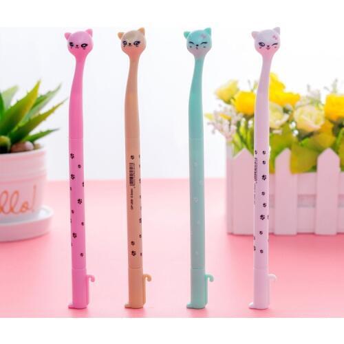 36pcs Creative High Foot Cat Neutral Pen Cute Cat 0.5 Black Needle Water Pen Cartoon Creative Stationery Supplies