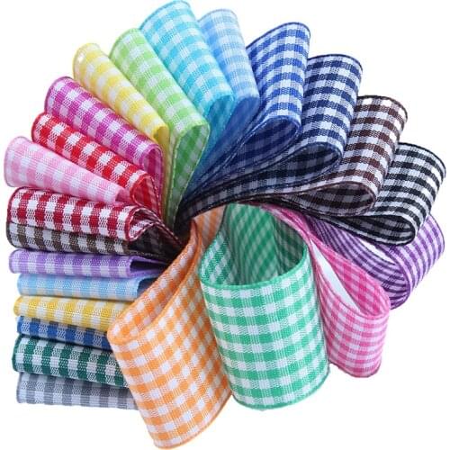 5yard/lot 6/9/16/25/38mm popular Scottish tartan ribbon clothing accessories handmade decorative packaging tartan ribbon T-041