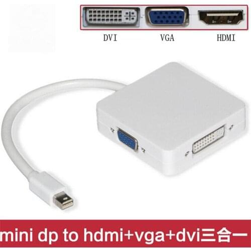 50pcs/lot * 3 in 1 Mini DP DisplayPort to HDMI/DVI/VGA Display Port Cable Adapter for Apple MacBook Pro Air mini iMac