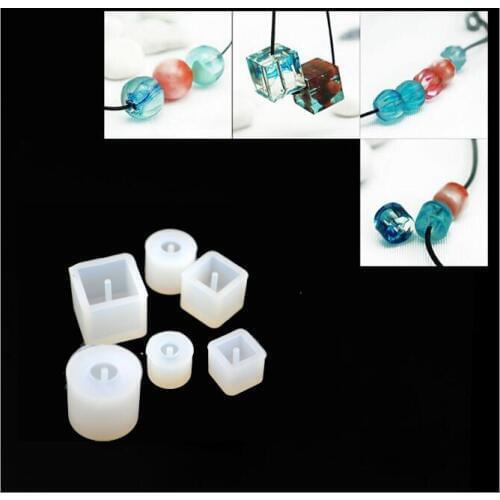 6pieces/set 9mm 12mm 16mm square ball beads with hole Resin Silicone Mould handmade tool epoxy resin molds jewelry tools