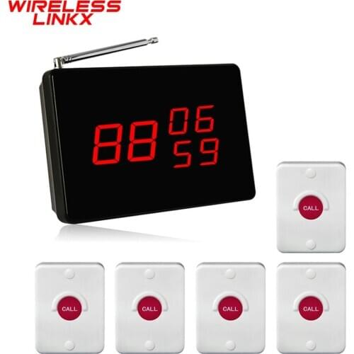 Wirelesslinkx Wireless Caregiver Pager Waterproof Hospital Patient Nurse Calling Button System