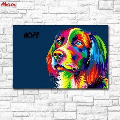 Large Wall Art, dog , Restaurant study Bedroom Decor Wall oil Painting Print Nice wall picture for living room no frame colour