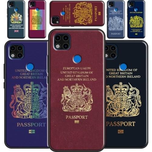 United Kingdom British Passport Phone Case For Xiaomi Redmi Note 10 Pro Note 7 8 8T 9S 9A 9C 9T K40 7A 8A Note 9 Pro Cover