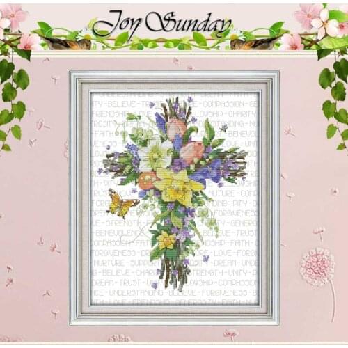 Flower cross patterns counted Cross Stitch 11CT 14CT Cross Stitch Set Wholesale DIY Cross-stitch Kit Embroidery Needlework