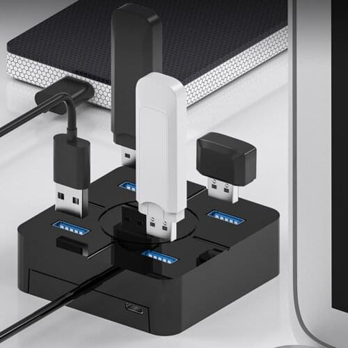 Docking Stand High Speed Stable Output Compact 4 in 1 USB2.0 Splitter Cable Hub for Computer