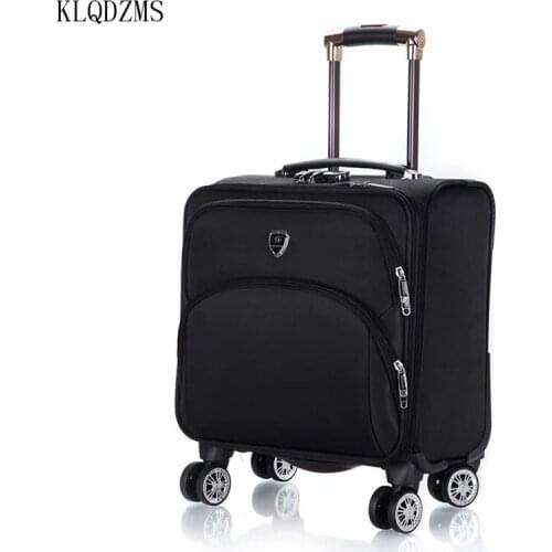 KLQDZMS 18 Inch Travel Spinner Rolling Luggage Mens Mini Trolley Suitcase Bag Student Cabin Rolling Luggage
