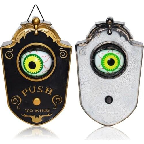 Halloween Eyeball Doorbell Glowing Horror Sound Tricky Pendant Haunted House Door Decoration Animated Eyeball Trick or Treat