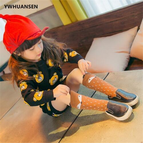 YWHUANSEN 0-6 Yrs Cute Cartoon Bay Girl Knee High Socks Fox Childrens Long Boot Socks Cotton Toddler Leg Warmer Boys Clothings