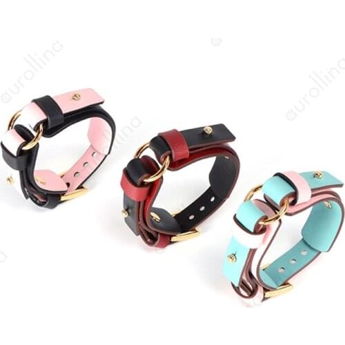 Lovely Wrest Ring Punk Style Fashion Lotia Jewelry Wrestband Rock N' Roll Wrest Band Sexy Woman Night Club Leather Wrestwear