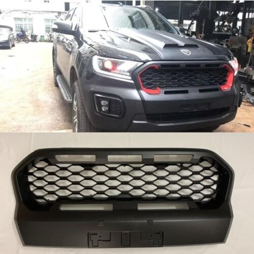 MATTE BLACK EXTERIOR MODIFIED MESH MASK TRIMS COVER ABS GRILL GRILLS FIT FOR RANGER T8 HIGH 2018 2019+ XLT Wildtrak Raptor