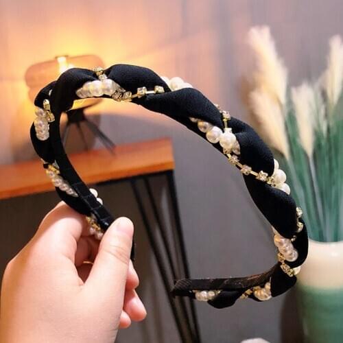 MISANANRYNE NEW Fashion Luxurious Pearls Rhinestone Hair Hoop Headband Hairband for Women Girls Hair Band Hair Accessories