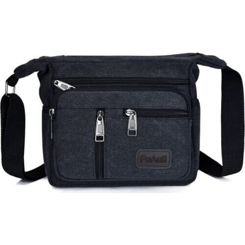 Man Canvas Casual Shoulde Bags Travel Crossbody Outdoor Bags Mens Tote School Retro Zipper Handbag