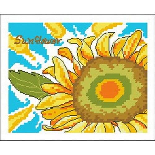 Cross stitch Handmade 14CT Counted Canvas DIY,Cross-stitch kits,Embroidery Sunflower scenery 2-23-21