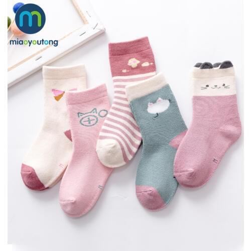 5 Pair High Quality Cartoon Thicken Warm Socks Kids Boy Winter Terry Thermal Floor Baby Girl Cotton Children Socks Miaoyoutong