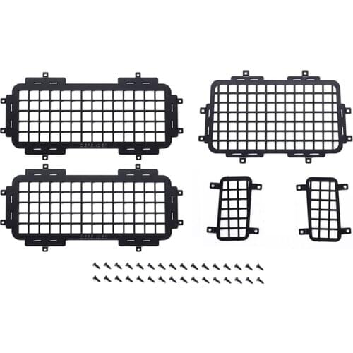 For MN D90 D99S MN99S 1/12 RC Car Upgrade Parts Rear Side Metal Stereoscopic Window Mesh Protective Net Accessories