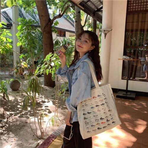 Original Design Classic Sports Shoes Printed Canvas Bag Large Capacity Couples Small Style Shoulder Bags Shopping Handbag