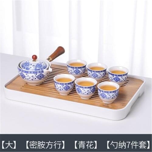 Flower Teaware Chinese Tea Set Ceramic Kung Fu Tea Cup Teapot with Bag Tea Making Portable Travel Outdoor Tea Service Tools Mug