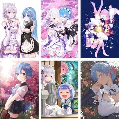 Re:Life In A Different World From Zero Anime Posters Canvas Painting Retro Poster Wall Art Home Decor Photos for Childrens Room