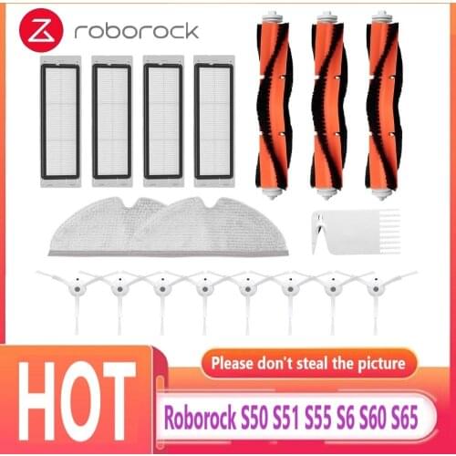 For Xiaomi Roborock 1S Robot S50 S51 S55 S5 S6 Side Main Brush Mop HEPA Filter Parts Vacuum Cleaners Replacement of Accessories