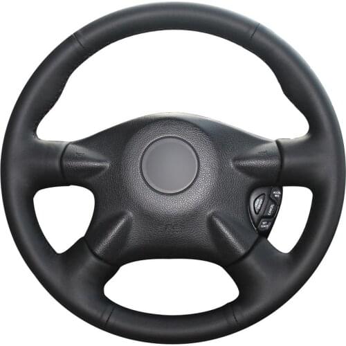 DIY Personalized Super Soft Black Leather Car Steering Wheel Cover For Nissan Almera N16 Pathfinder Primera XTrail 2001-2006