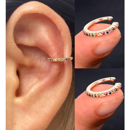 2 PCS/Bag Simple Earcuff Clip on Earrings for Girl CZ Ear Cuff Non Pierced Earring No Without Hole Women Cartilage Earrings