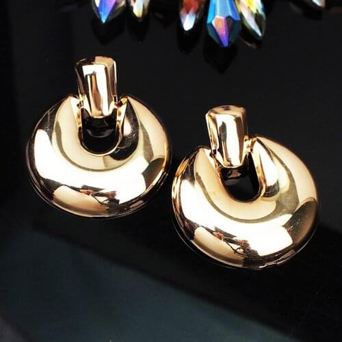 Fashion Circular Metal Statement Earrings For Women Jewelry New Round Dangle Earrings Wedding Party Girl Gifts UKMOC