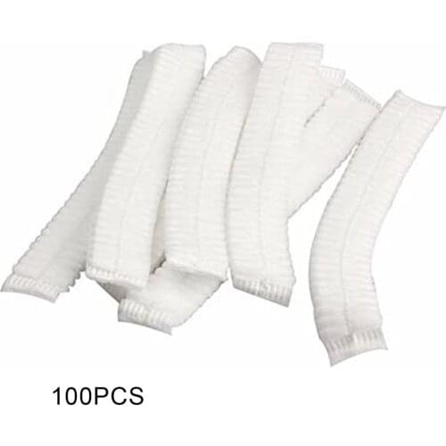 100Pcs Disposable Hat Round Non-Woven Headgear Dust-Proof Chef Food Factory Workshop Anti-Hair Fall Cap