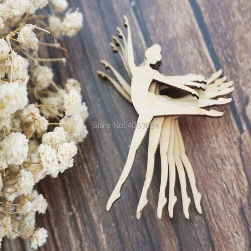 Ballerina Silhouette in a Arabesque Pose Wooden Craft Shape