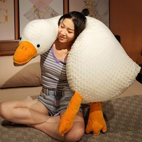 Lovely Goose Plush Toys Stuffed Soft Animal Sleeping Pillow Kawaii White Goose Cushion for Kids Baby Birthday Gift