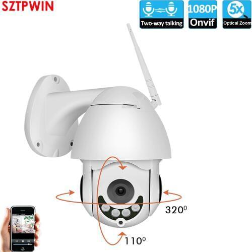 1080P WiFi IP Camera PTZ 5x Optical Zoom Speed Dome Camera Outdoor Waterproof 2mp CCTV Surveillance 2 Way Audio Onvif
