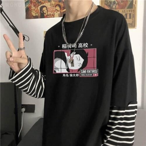 Haikyuu Rintaro Suna Cartoon Funny Womens T Shirt Hip Hop Gothic Tee Shirt Harajuku Casual Autumn Long Sleeve Japan Anime Tshirt