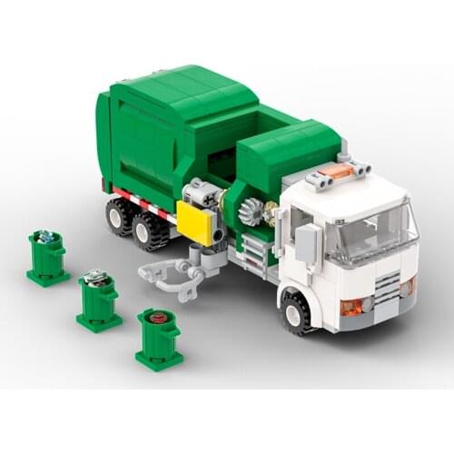 Building Block C5333 City Green Garbage Classification Truck Car Sets Block Set Of Toys For Gifts