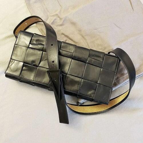 Women Chest Bag Sofe Leather Waist Bag For Women 2021 Fashion Women Woven Shoulder Bag Cowhide Messenger Bag Purses and Handbags