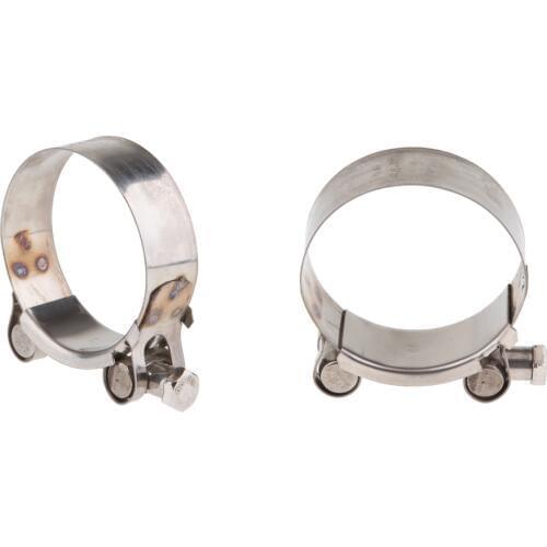 2 Piece Universal Exhaust Clamp For Motorcycles Stainless Steel 64 67mm