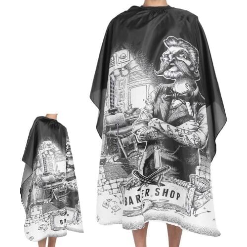 Waterproof Haircut Cape Cloth Cutting Hair Pattern Salon Barber Cape Hairdressing Hairdresser Apron Wrap Gown Tools Barber Apron