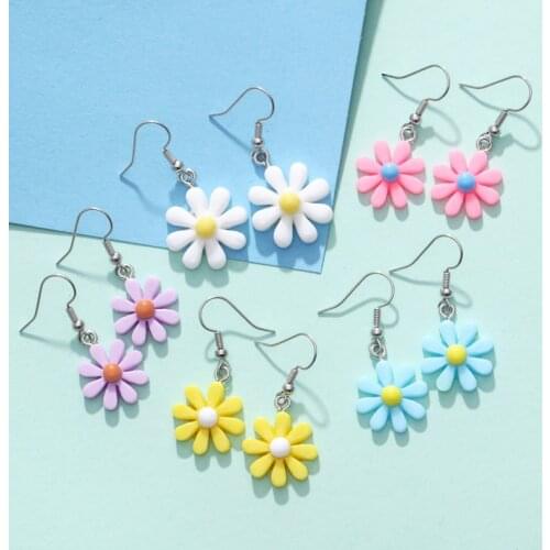 ZOSHI Fashion Jelly Color Bear Flower Dangle Earrings for Women Originality Minimalist Acrylic Drop Earring Dinosaur Earrings