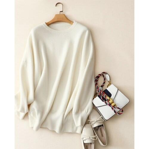 100% cashmere oversized womens pullovers knitted autumn winter thick loose sweaters