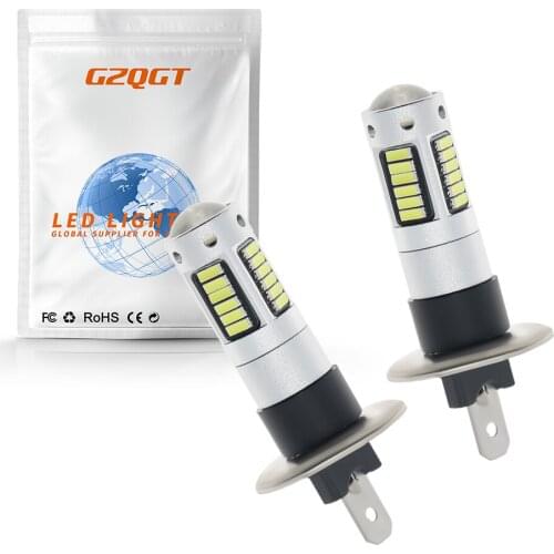 2Pcs H1 12V 4014 6000K DC LED Car Lamp Auto Light Fog Light Car Headlight Lamps Driving Light Bulb Motorcycle Lamp Car Accessory