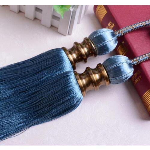 2pcs/lot European Curtain Hanging Double Ball String Square Strap Decorative Accessorie Tassel Hanging Ear Tape Akcesoria Firan