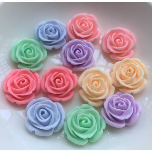 20mm Rose Resin Flat Back DIY Jewelry/Cell Phone/Wedding Decor rhinestone applique flat back rhinestones 20pcs/lot