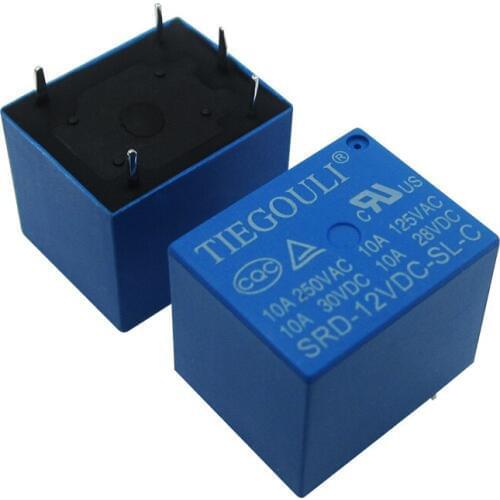50pcs SRD-12VDC-SL-C 12VDC 10A 250 VAC Power relay PCB Type T73-12V 5 feet SRD-12VDC-SL-C 10A 125VAC New original