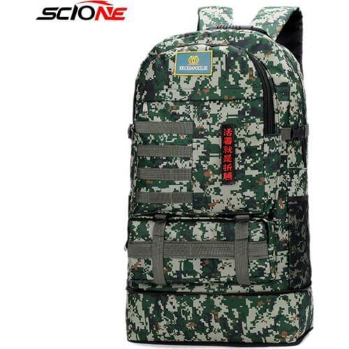70L Waterproof Mountaineering Backpack Climbing Hiking Military Tactical Backpack Bag Camping Outdoor Sport Bags XA70G