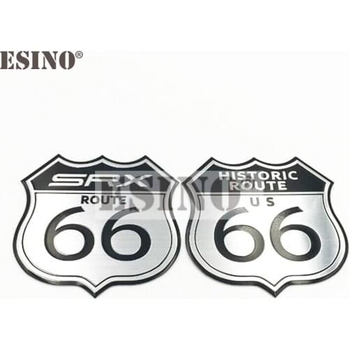 Car Styling Universal 3D Metal Alloy Emblem US Route 66 SRX Car Body Badge Sticker Decal Auto Accessory